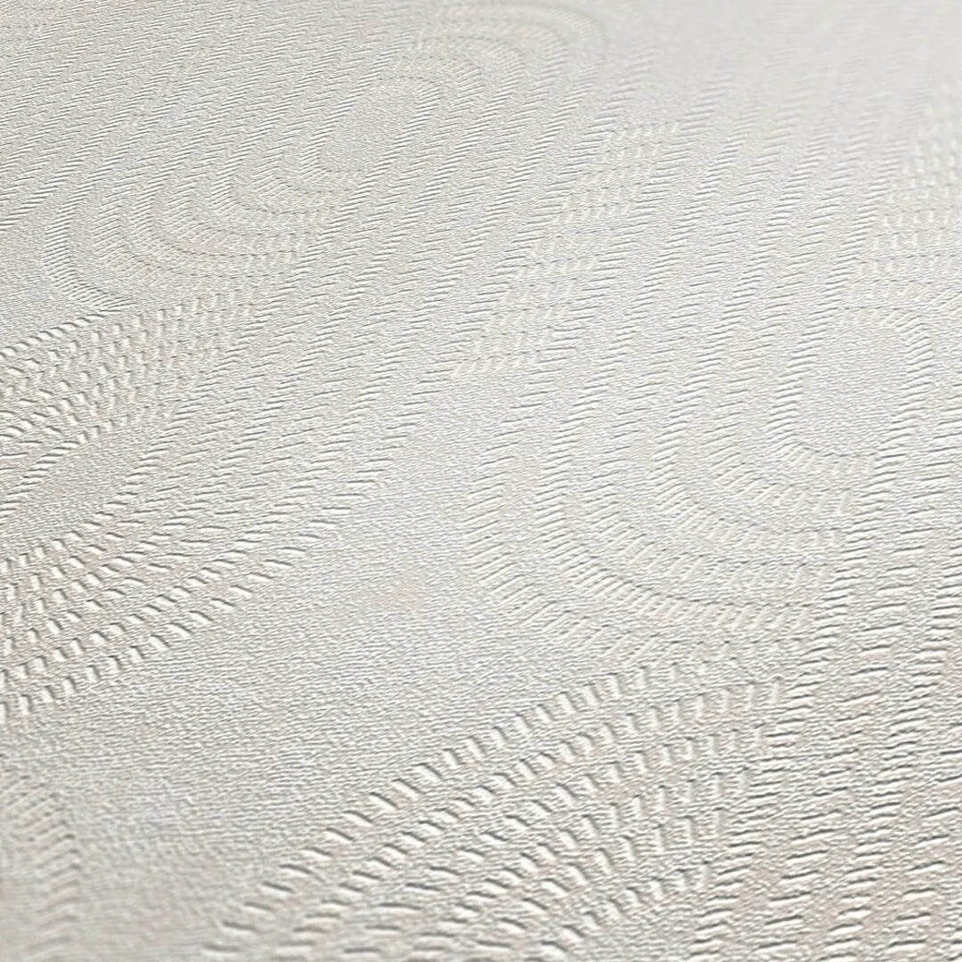Woven Deco Wallpaper in White - Image 3