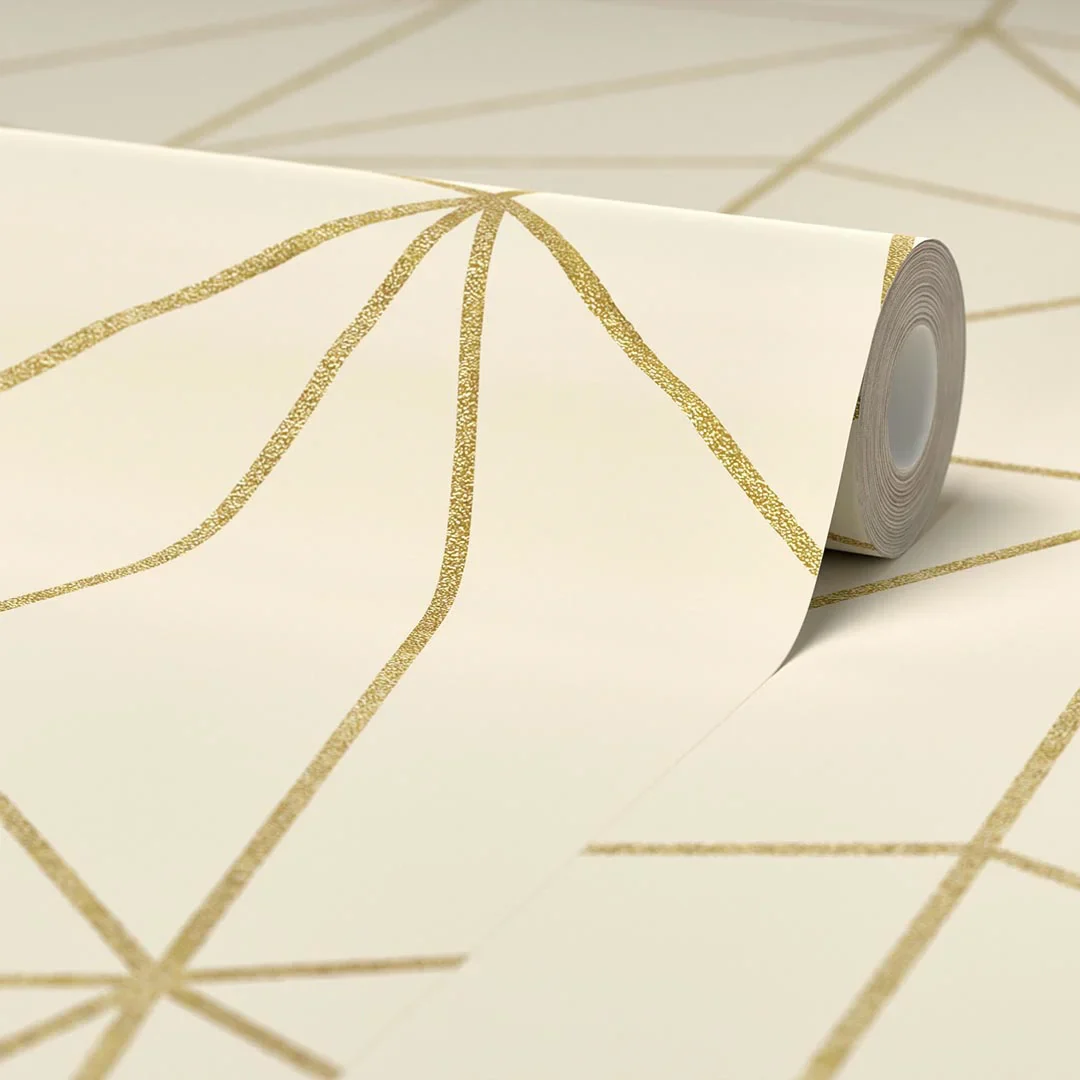 Zara Wallpaper in Cream and Gold - Image 4